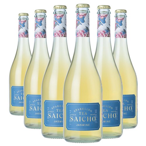 Buy a Case of 6 Bottles of Saicho Jasmine Sparkling Tea 75cl - Securely Packaged and Delivered Together